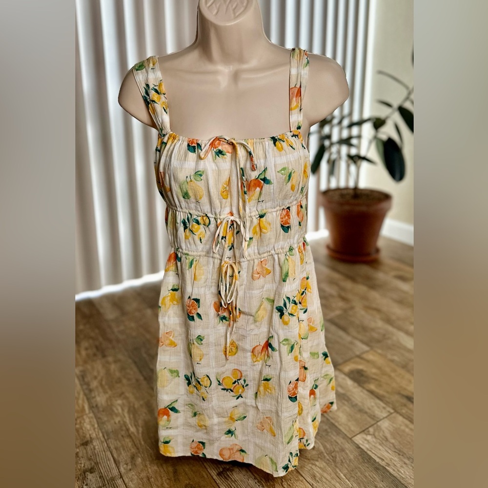Abercrombie & Fitch Women’s Tie-Front Mini Dress -Fruit Print